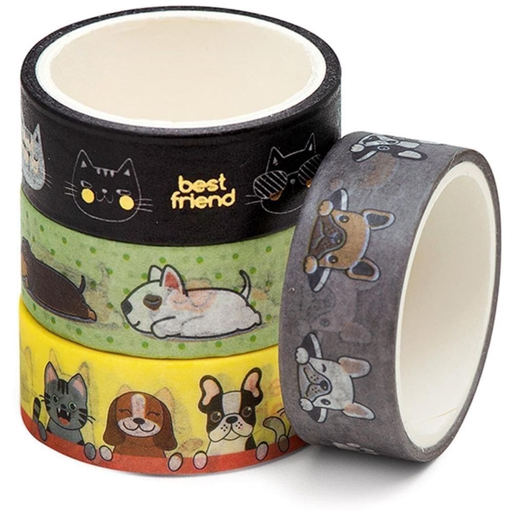 Fita Adesiva Decorada Washi Tape 15X3 Pets C/6 Mod.