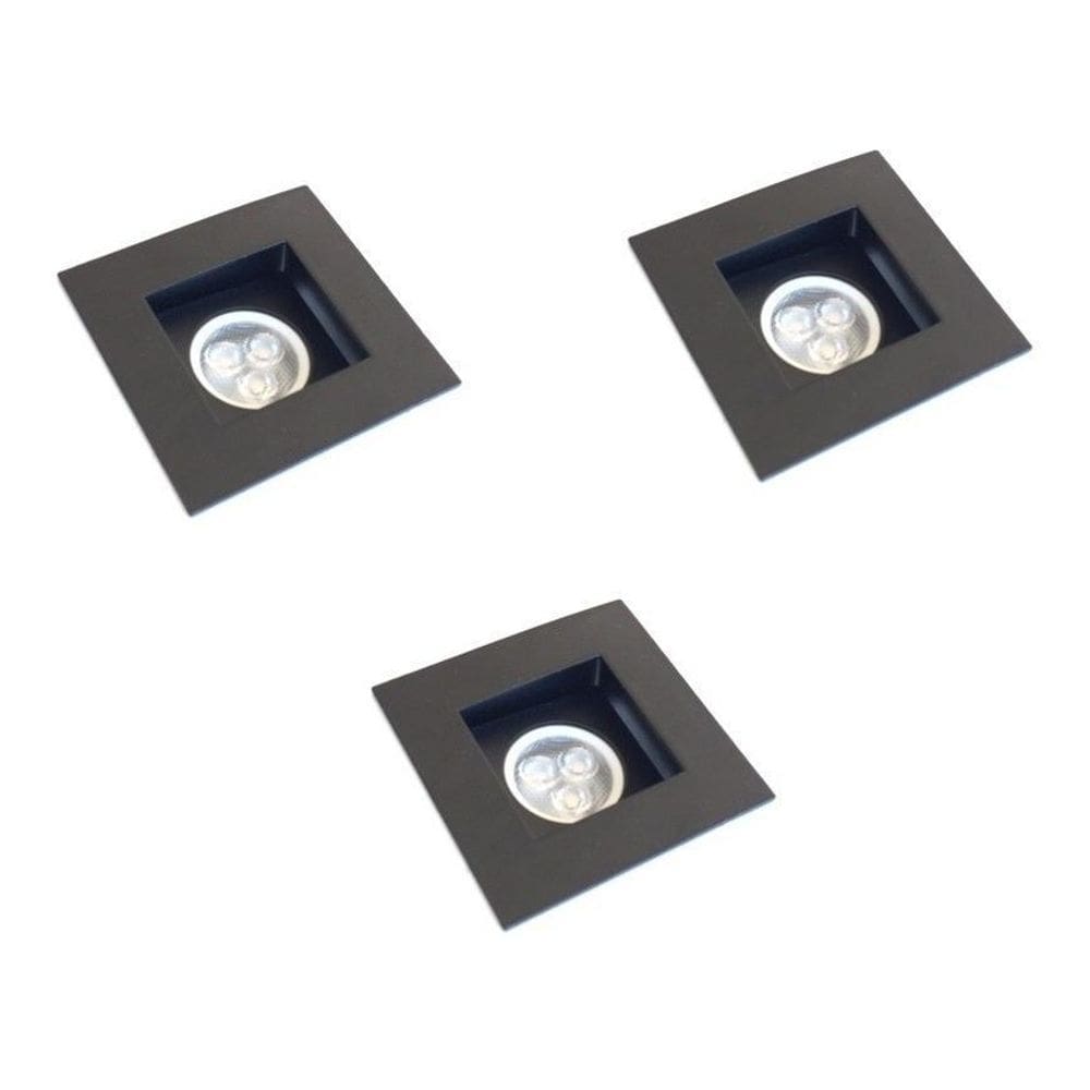 Kit 3 Spot Embutir Recuado Mr11 Mini Dicroica Preto Alz60