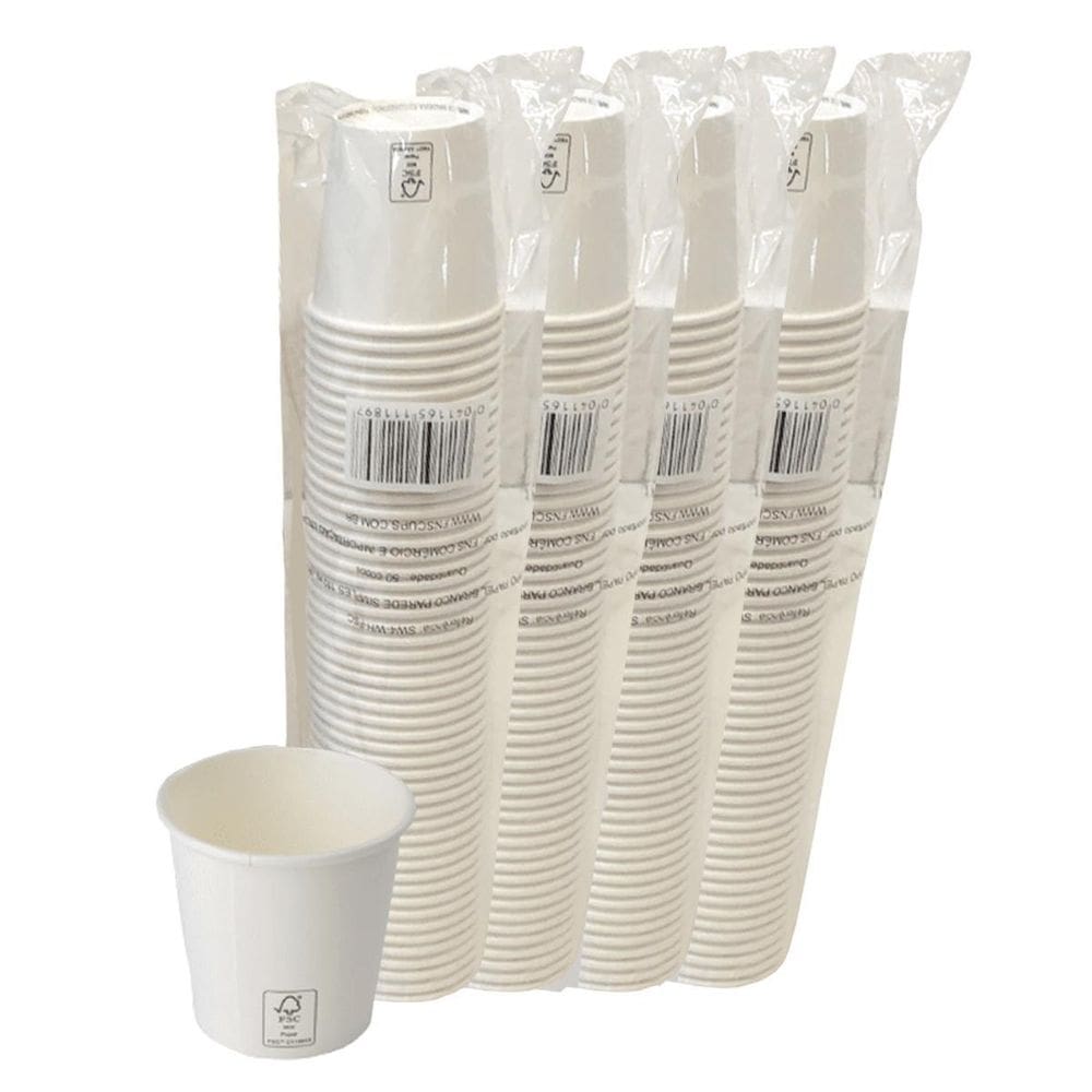 Copo De Papel Branco 100Ml 110Ml Biodegradável Térmico C/200