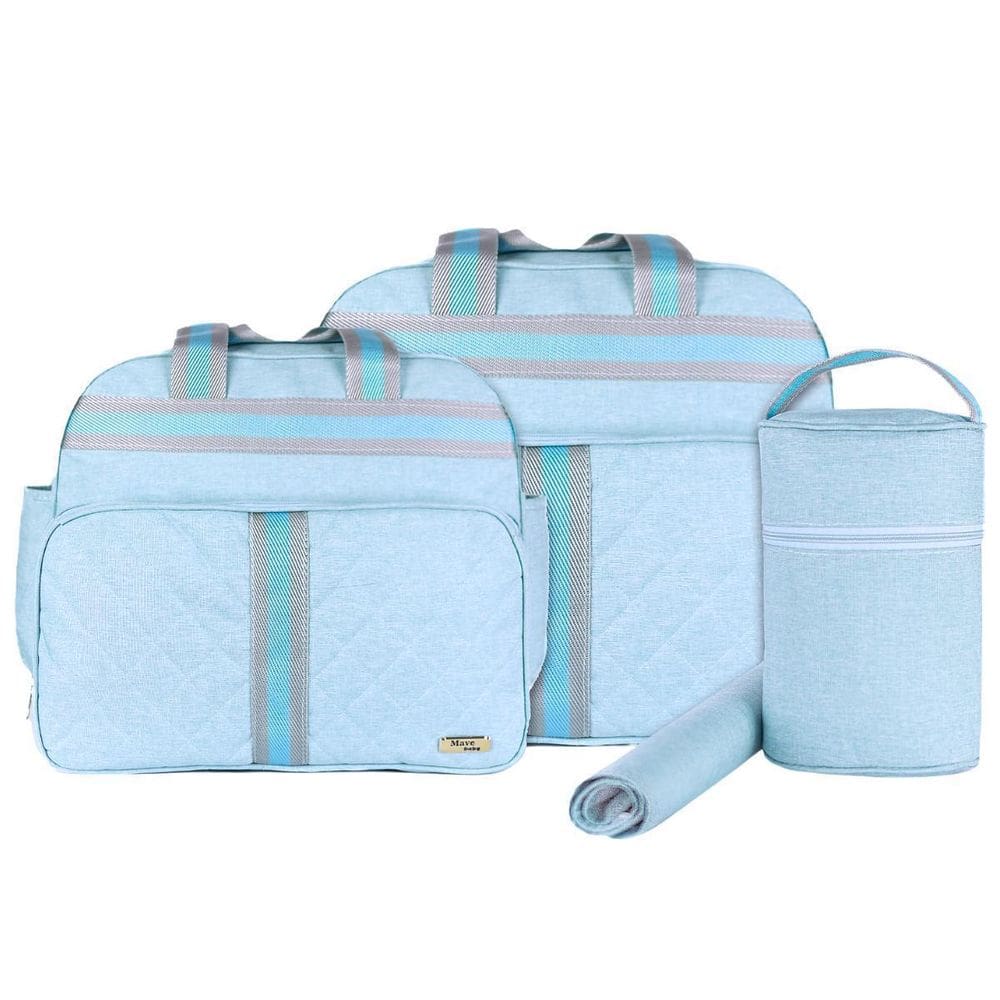 Kit Bolsas Bebê Mave Baby Soft Premium Azul Claro