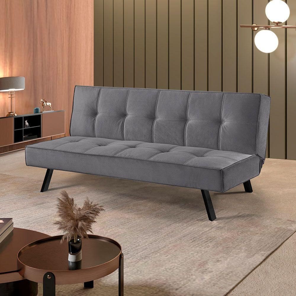 Sofa Cama Atlanta 2 Lugares 177cm Talento Móveis Grafite
