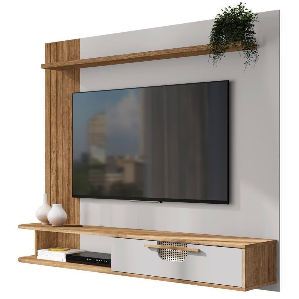 Painel 65 Pol E Bancada Suspensa 161cm Malu Cinamomo/off B02 - Mpozenato