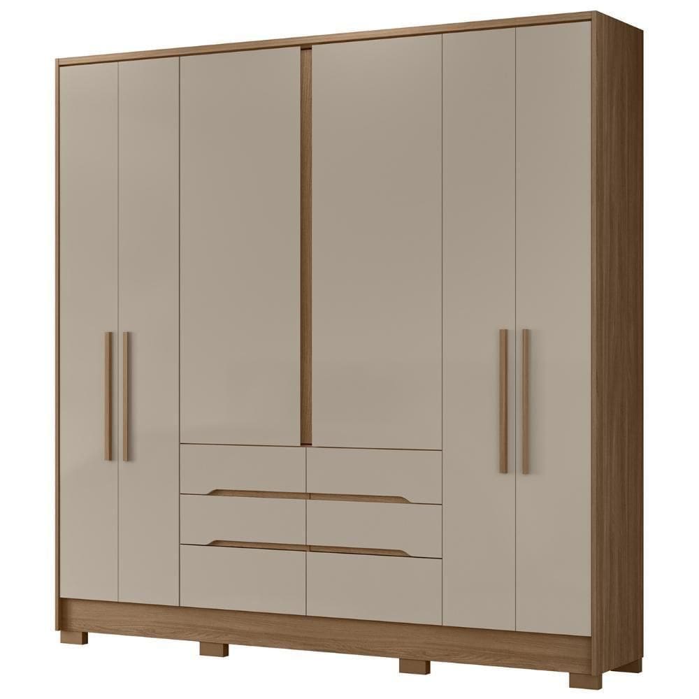 Guarda Roupa Casal 216cm 6 Portas Alabama Carvalho/fendi Z17 - Mpozenato