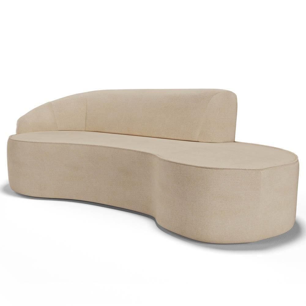 Sofá Living 3 Lugares 210cm Braço Esquerdo Mozart D06 Linho Bege Escuro - Mpozenato