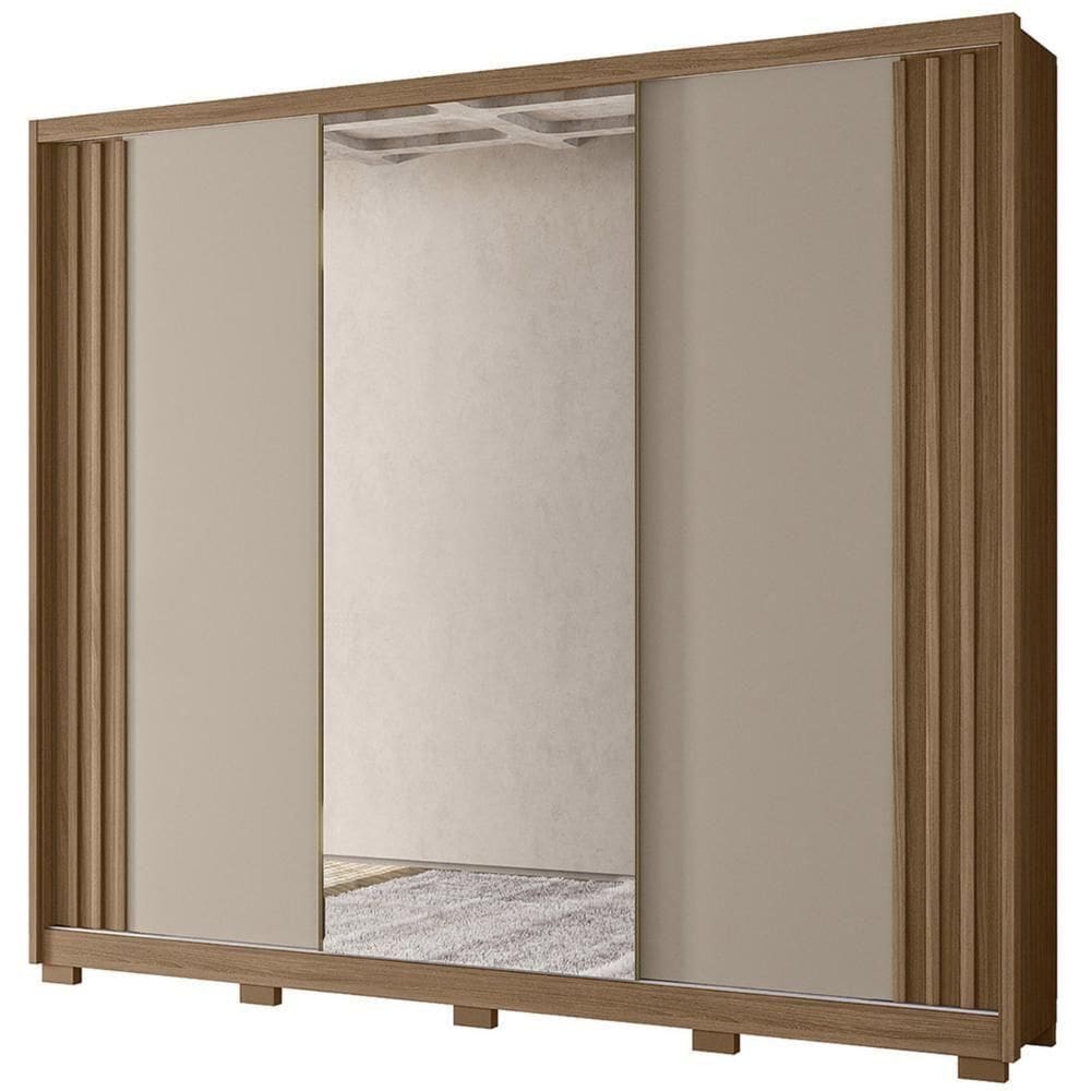 Guarda Roupa Casal 260cm 3 Portas Cali Carvalho/fendi Z17 - Mpozenato