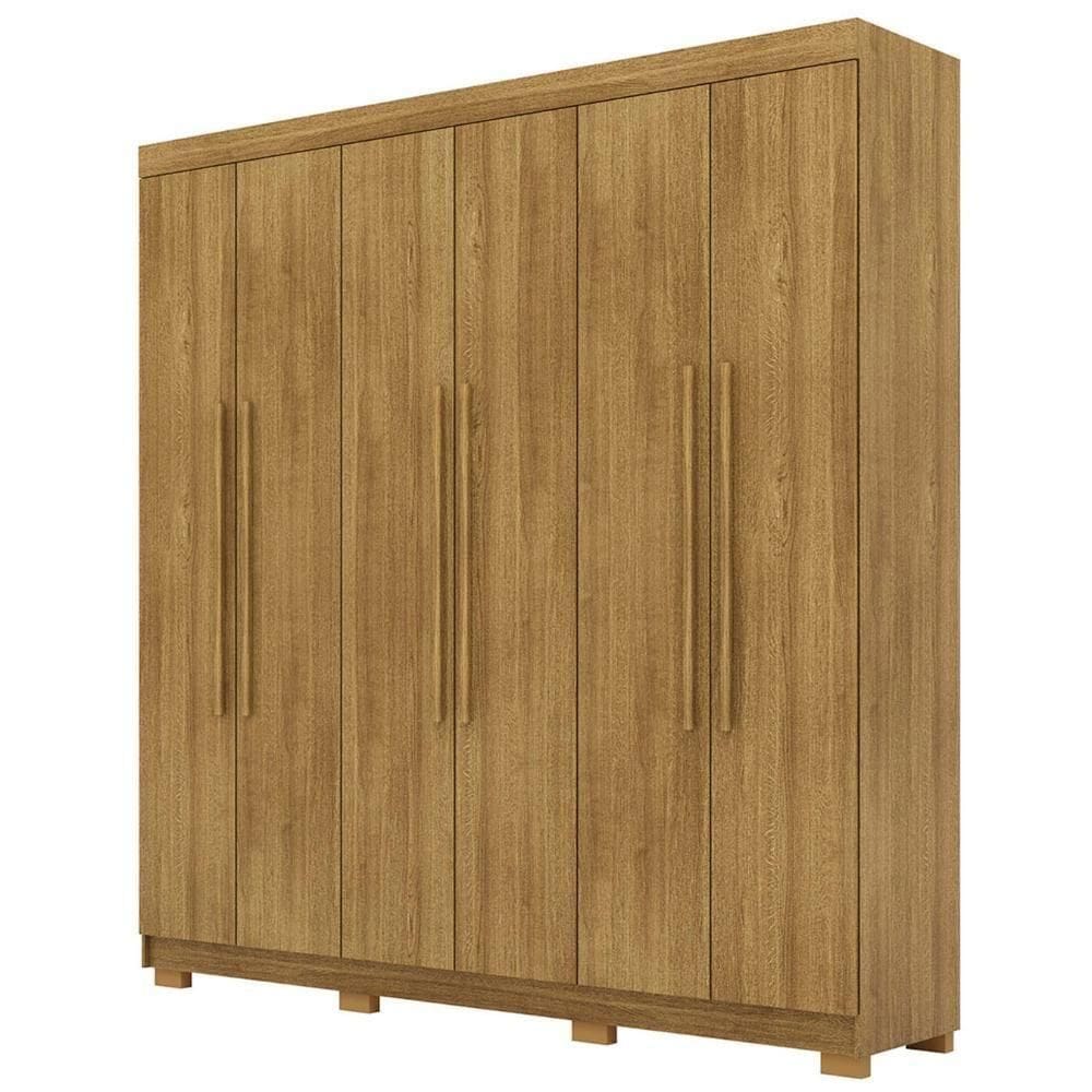 Guarda Roupa Casal 218cm 6 Portas Bolty Nature V02 - Mpozenato