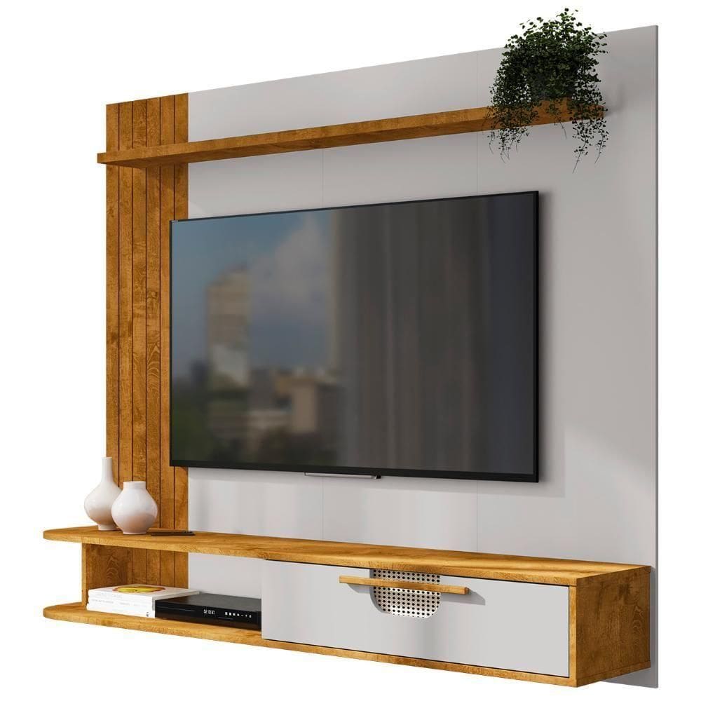 Painel 65 Pol E Bancada Suspensa 161cm Malu Naturalle/off B02 - Mpozenato
