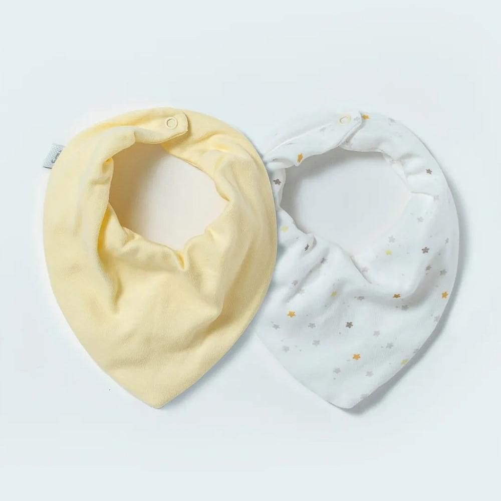 Kit Com 2 Babadores Hug Bandana Little Baby Amarelo
