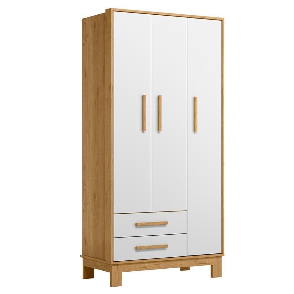 Guarda Roupa Infantil 3 Portas Slim Freijó/branco - Qmovi