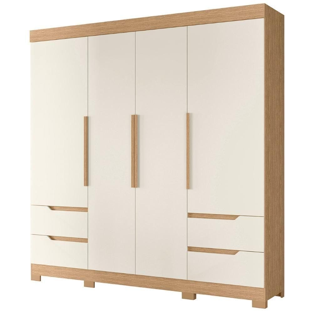 Guarda Roupa Casal 212cm 4 Portas Vivacce Off/freijó - Albatroz