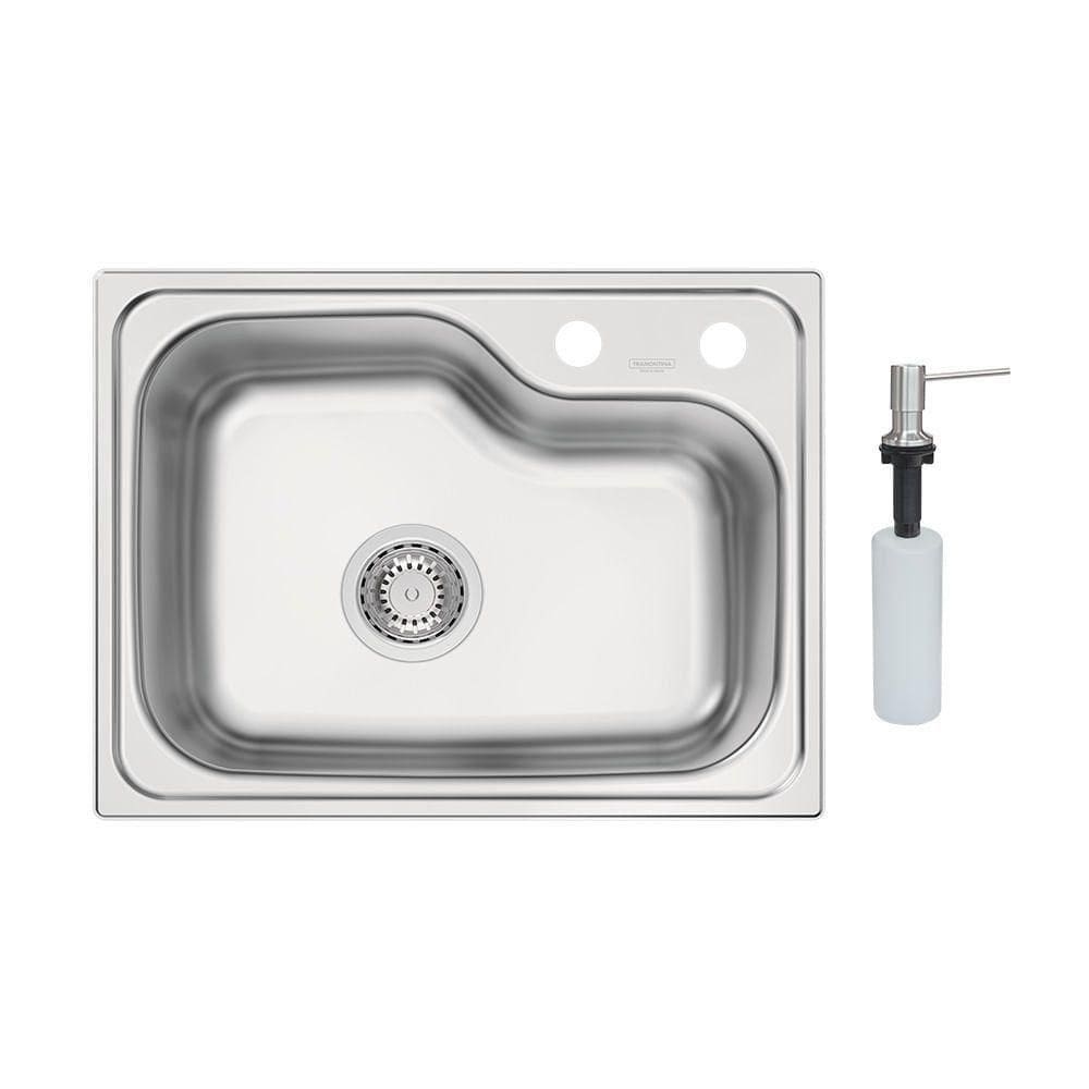 Cuba Tramontina Morgana Compact 48 Fx Undermount 55x42 93815392 Aço Inox Escovado Com Acessório