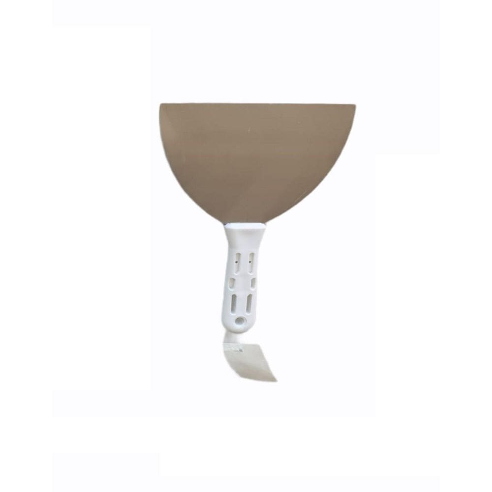 Espátula Reta Aço Chapeiro 21cm Cabo Plástico Branco