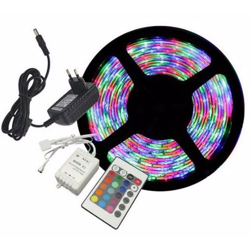 Fita Led 5050 Com Silicone Ip65 Rgb+controle E Controlador