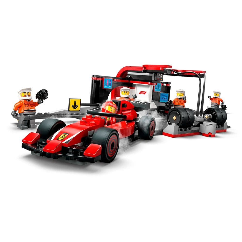 Blocos de Montar - Box Pit Stop F1 com Carro Ferrari - 322 Peças - LEGO City