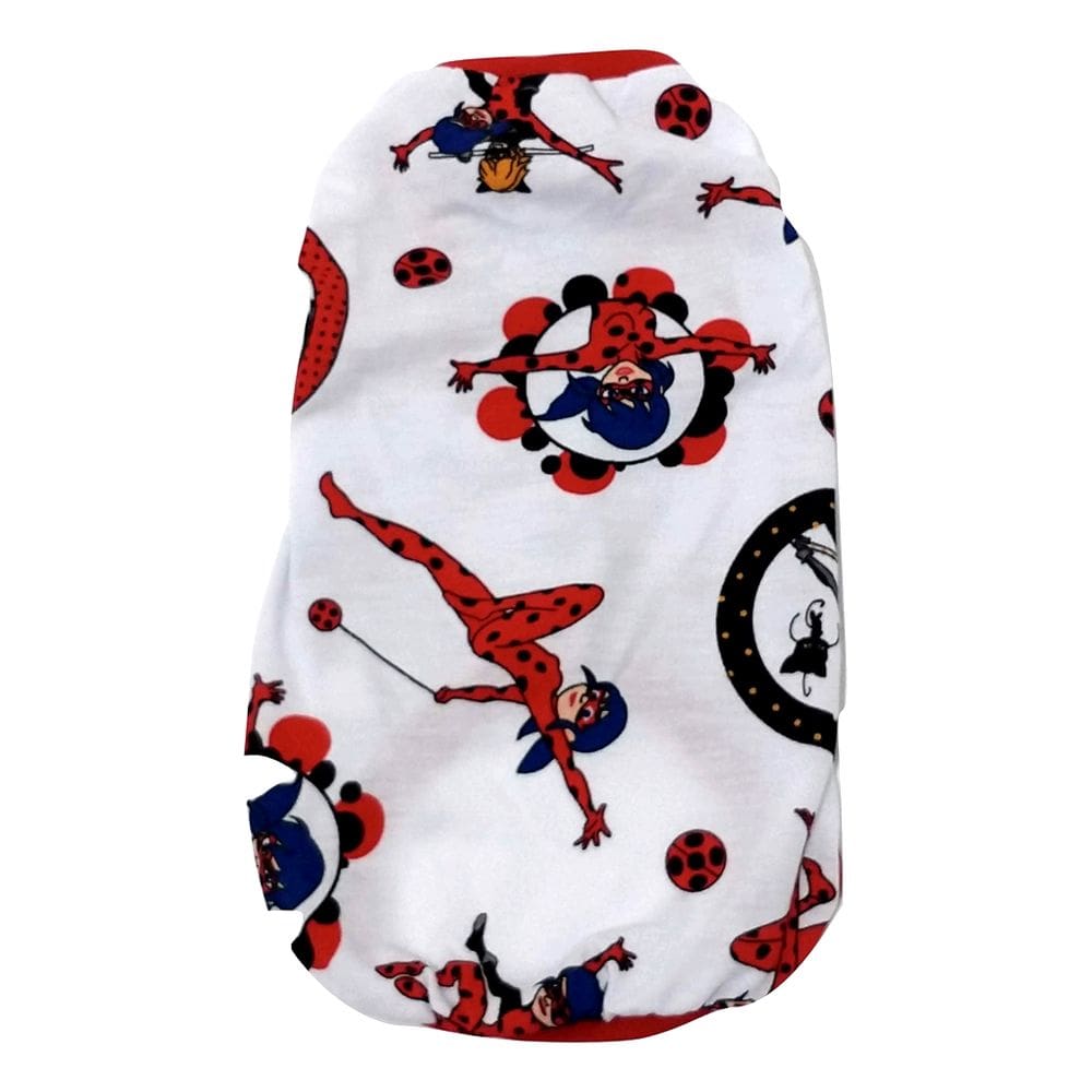 Pijama para cachorro Estampa Miraculosas branca Tamanho GG