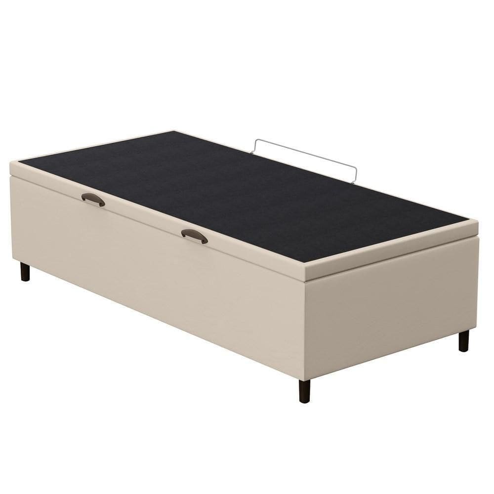 Base Para Cama Box Baú Solteiro 88x188cm Hit Z04 Sintético Bege - Mpozenato