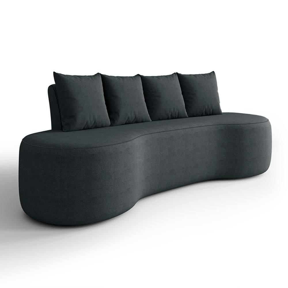 Sofá 3 Lugares 210cm Orgânico Viana B10 Bouclê Grafite - Mpozenato