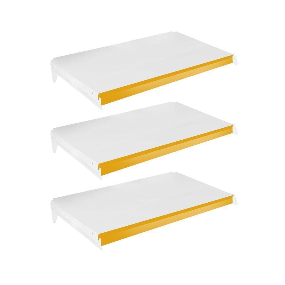 3 Bandejas 40X73 Ponta Para Gôndolas New Plus E Pe Amarelo