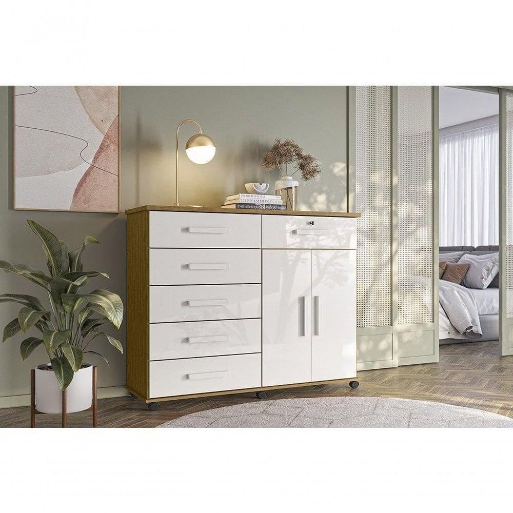 Cômoda Platina Freijo-off White - Lukaliam