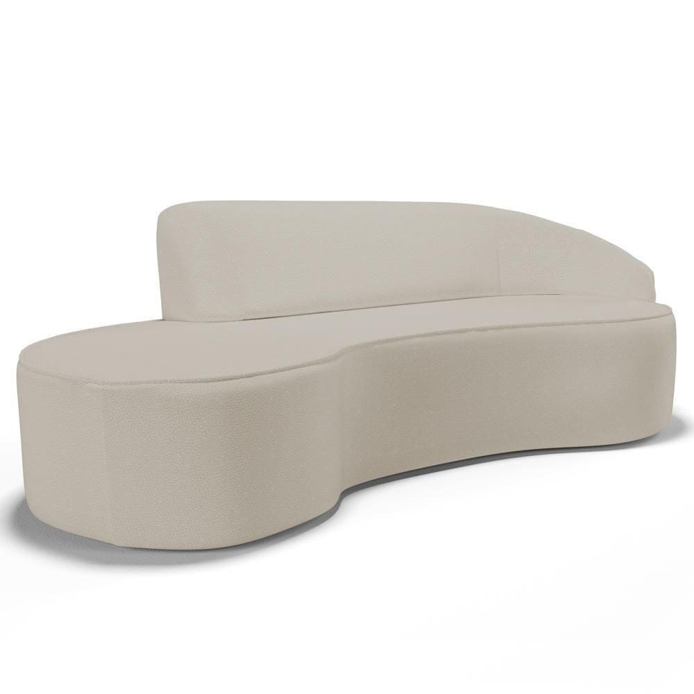 Sofá Living 3 Lugares 230cm Braço Direito Mozart D06 Sintético Bege - Mpozenato