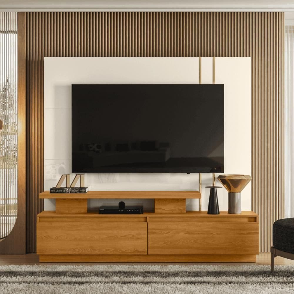 Home Theater New Apolo Com Painel Cinamomo-off-white