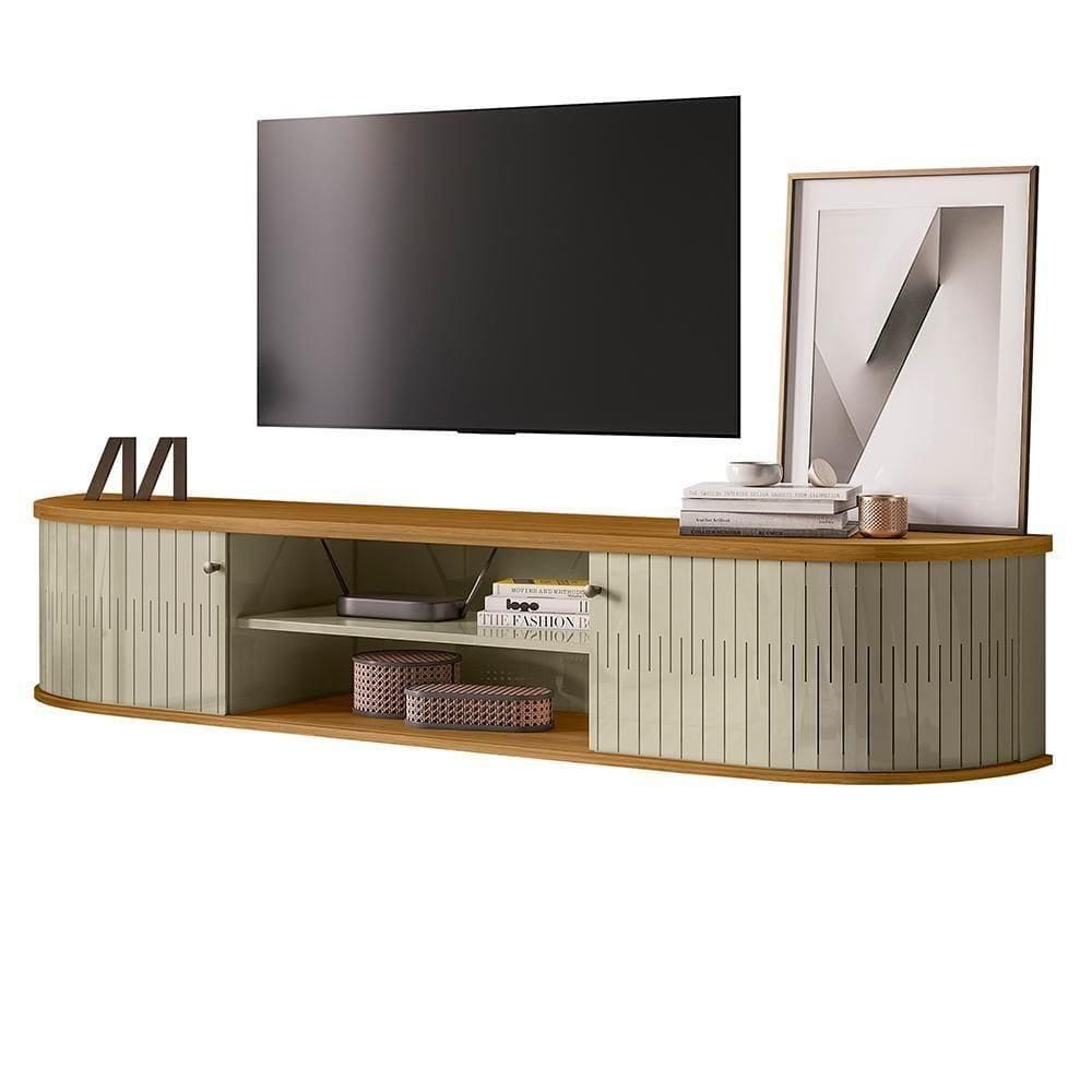 Rack Bancada Suspenso Algarve Cumaru/opala Para Até 75” - Madetec