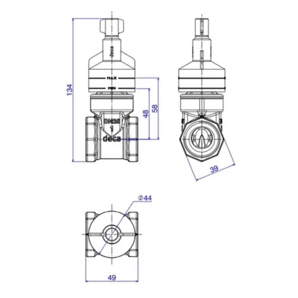 Base Registro Gaveta Bruto - 1" Dn25 - Deca