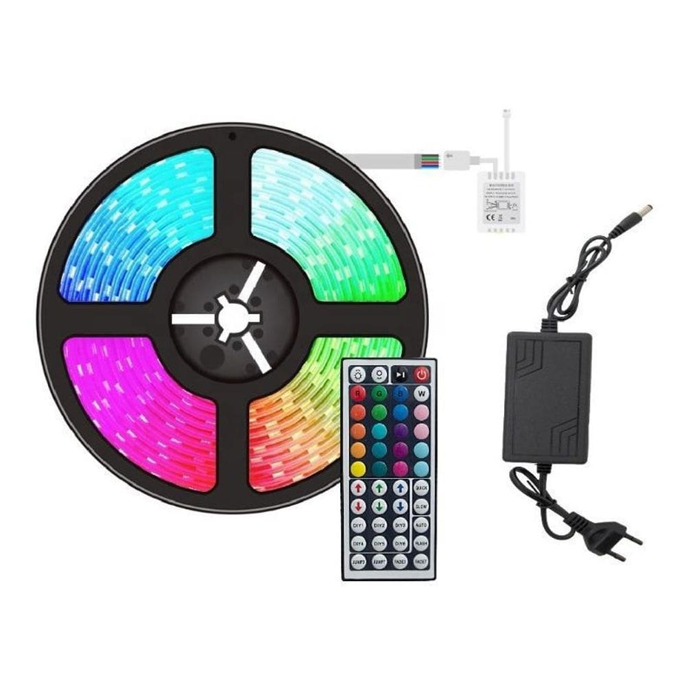 Fita Led 5M 5050 Rgb Prova D`Água Multicores Decoração