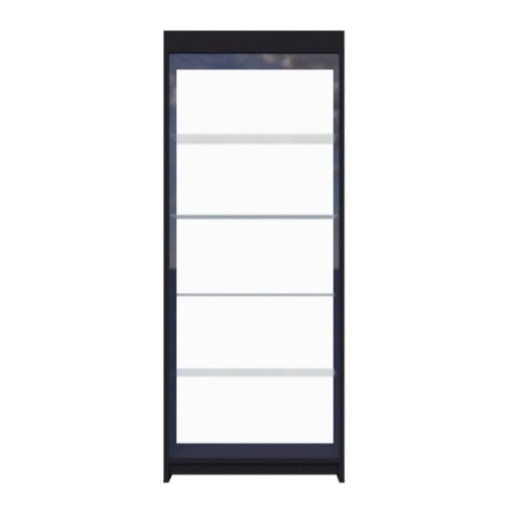 Prateleira Vidro Vitrin Preto 185X64X32Cm - Deep