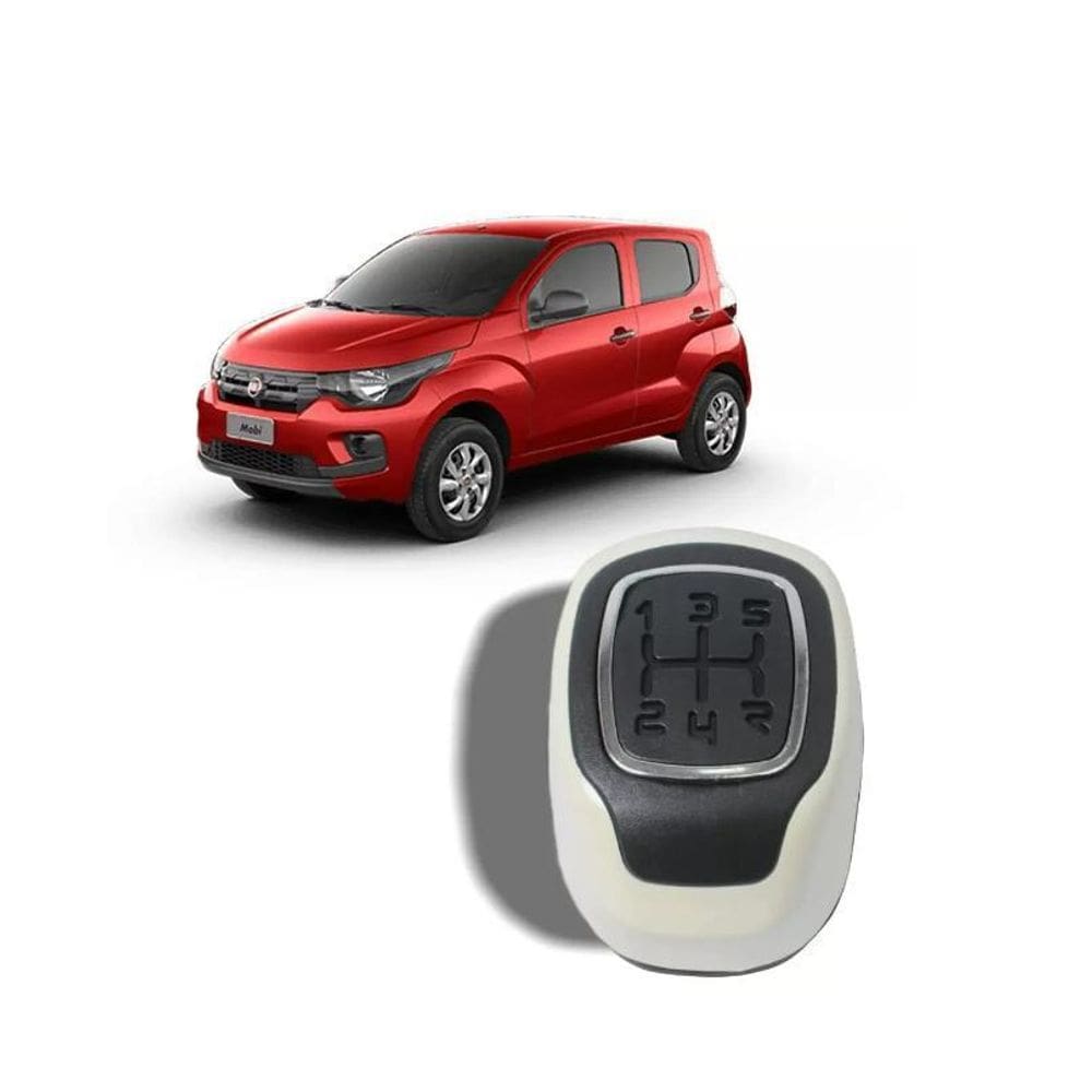 Bola De Câmbio Manopla Fiat Mobi Uno Preta Com Aro Branco 00