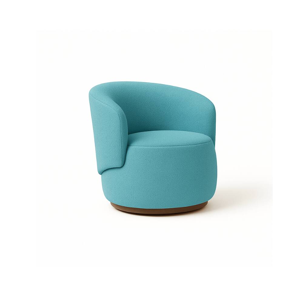 Poltrona Decorativa Sala Estar Orgânica Beatriz Boucle Azul Turquesa - Montanaris Decor