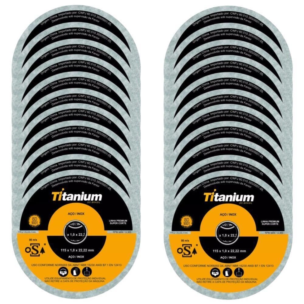 Kit 100 Unidades De Disco De Corte Fino 11,5Cm 5047 Titanium