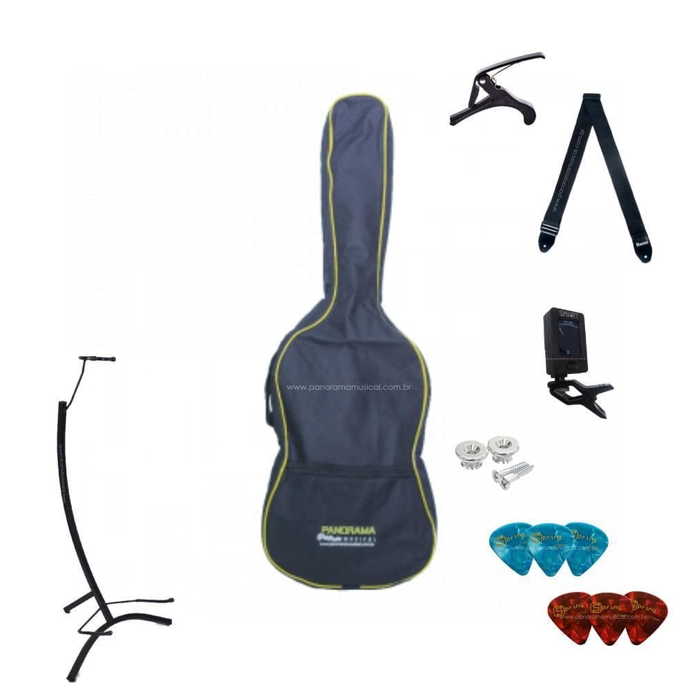 Kit Acessórios Violão 3/4 Acústico Simples Kit C/7 Itens