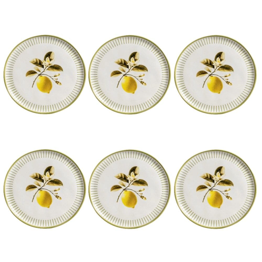 Conjunto de Pratos Rasos 06 Peças Bio Lemon Porto Brasil