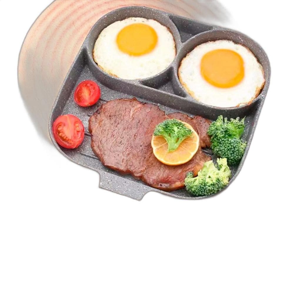 Frigideira Antiaderente 3 Em1 19Cm Para Ovo Carne Hambúrguer
