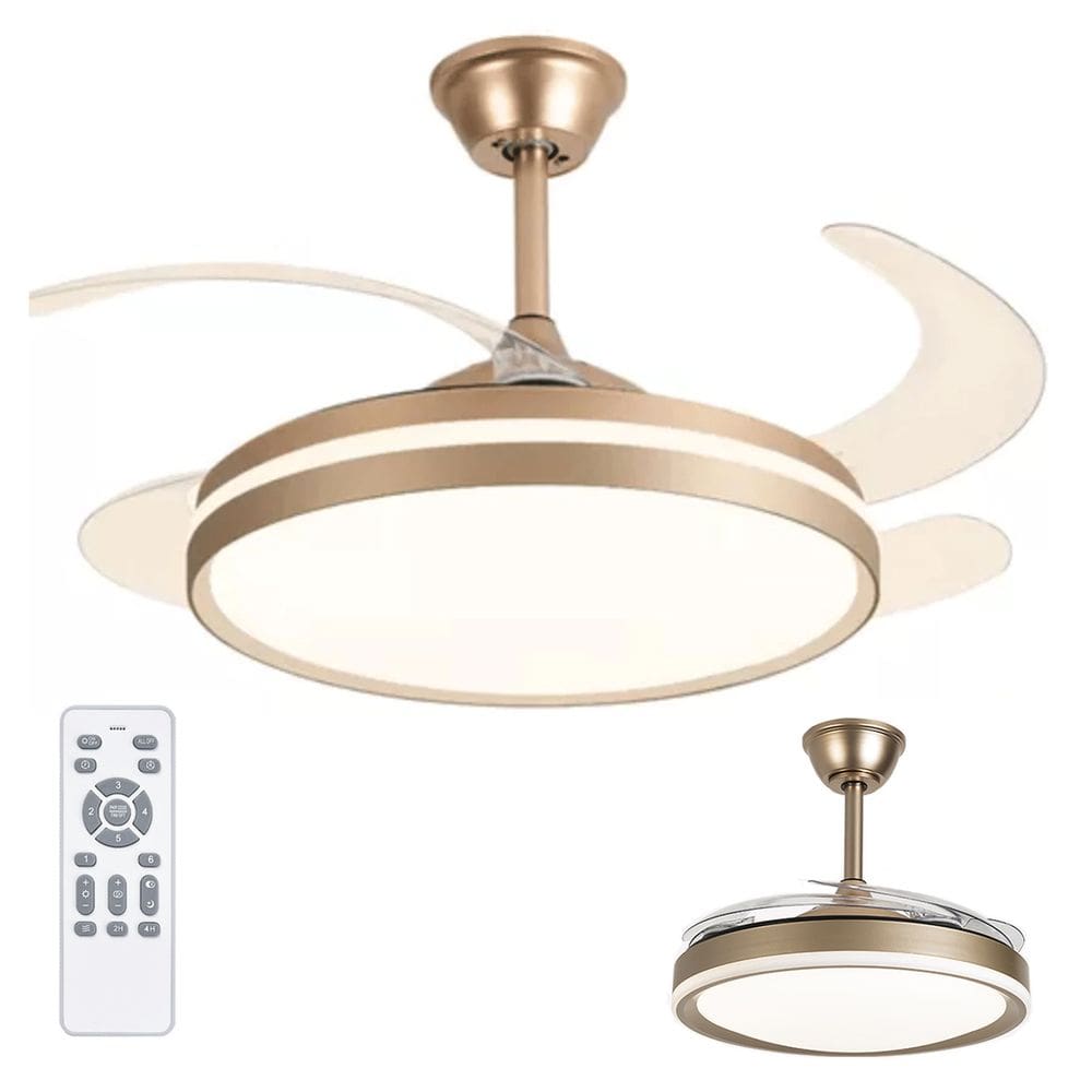 Ventilador de Teto Grande Lampada Led 3 em 1 Lustre Controle Remoto Pa Retratil Casa Escritorio Potente Silencioso