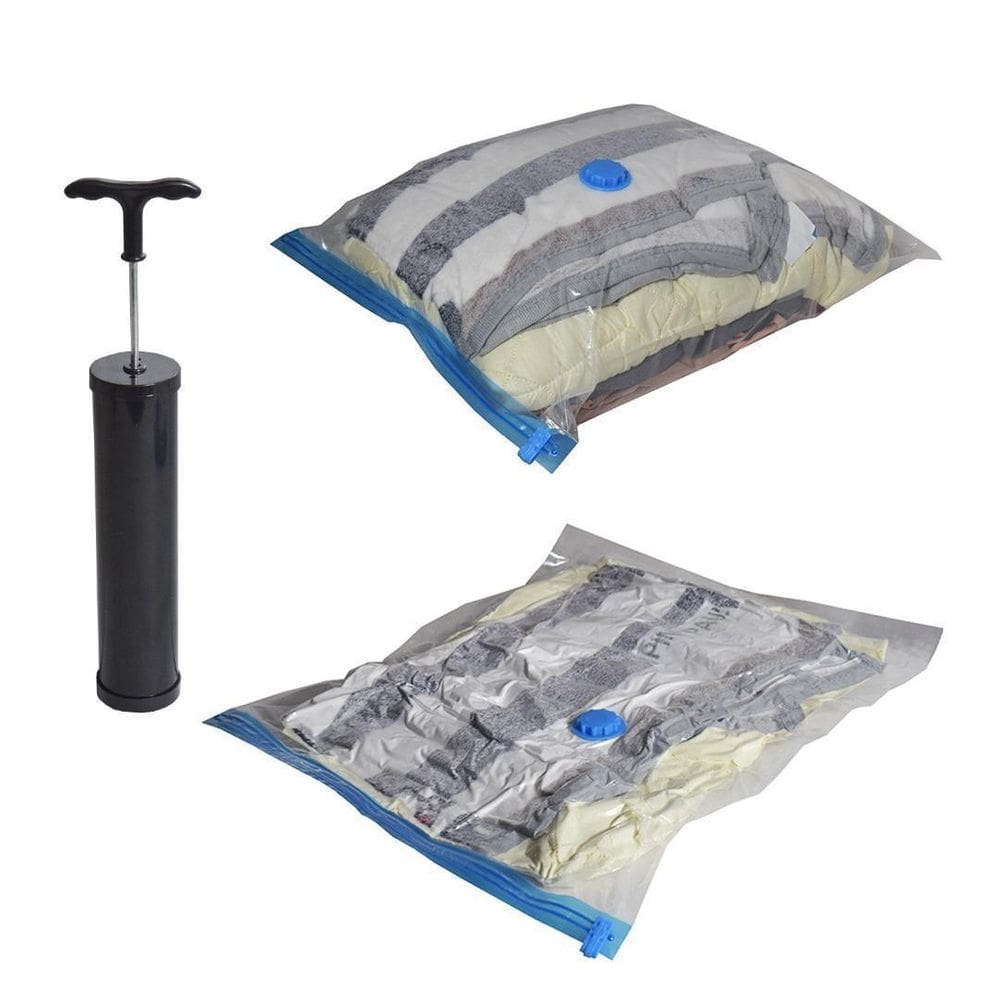 Saco À Vácuo Max Guardar Roupa Kit 10 Un 60X80Cm+ Bomba