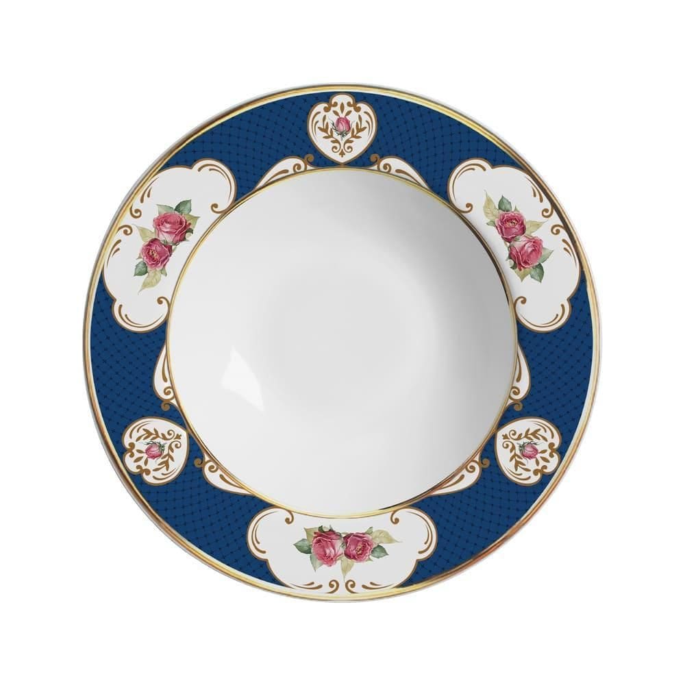 Conjunto Com 6 Pratos Fundo Singapura Azul 25Cm