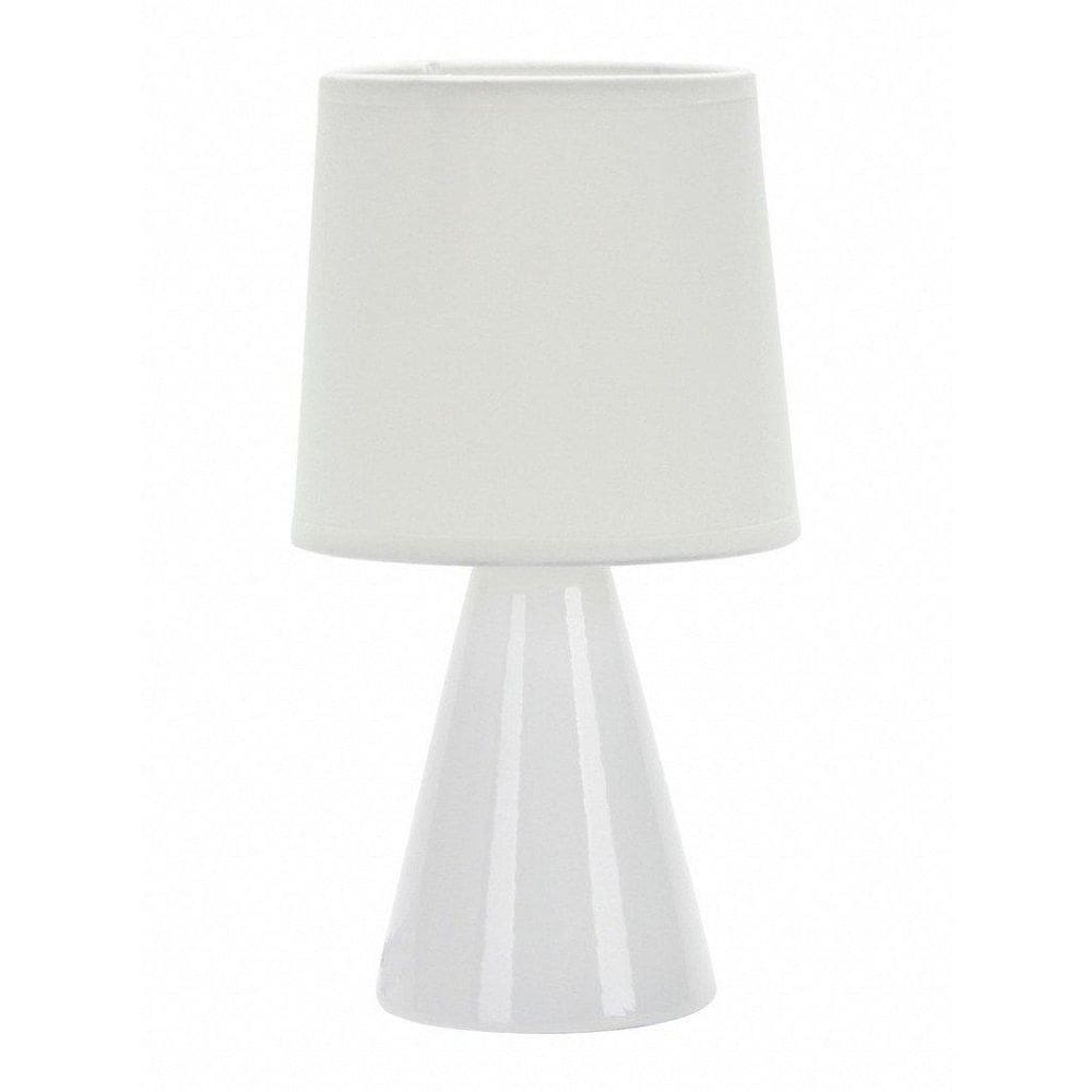 Abajur Cerâmica Branco Taschibra 25cm - Clássico e Moderno