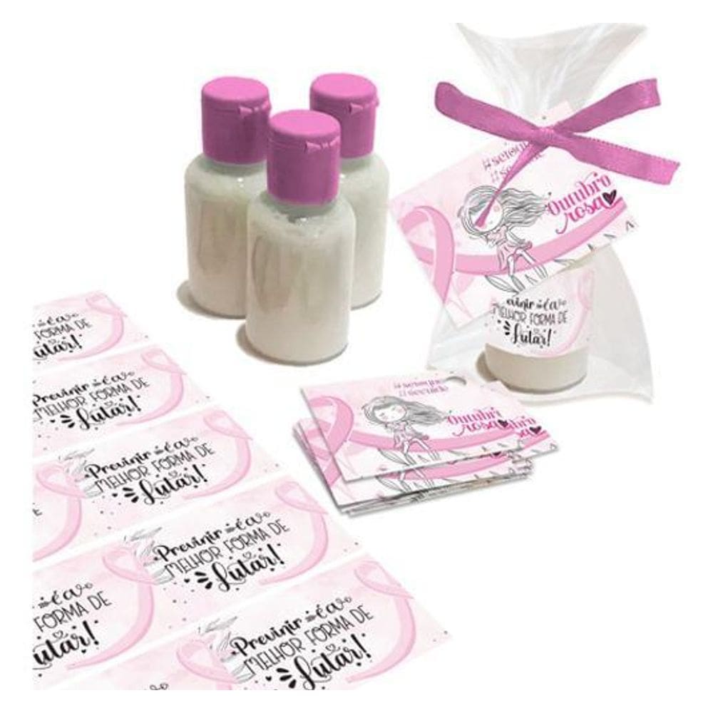 25 Lembrancinhas Hidratante Outubro Rosa