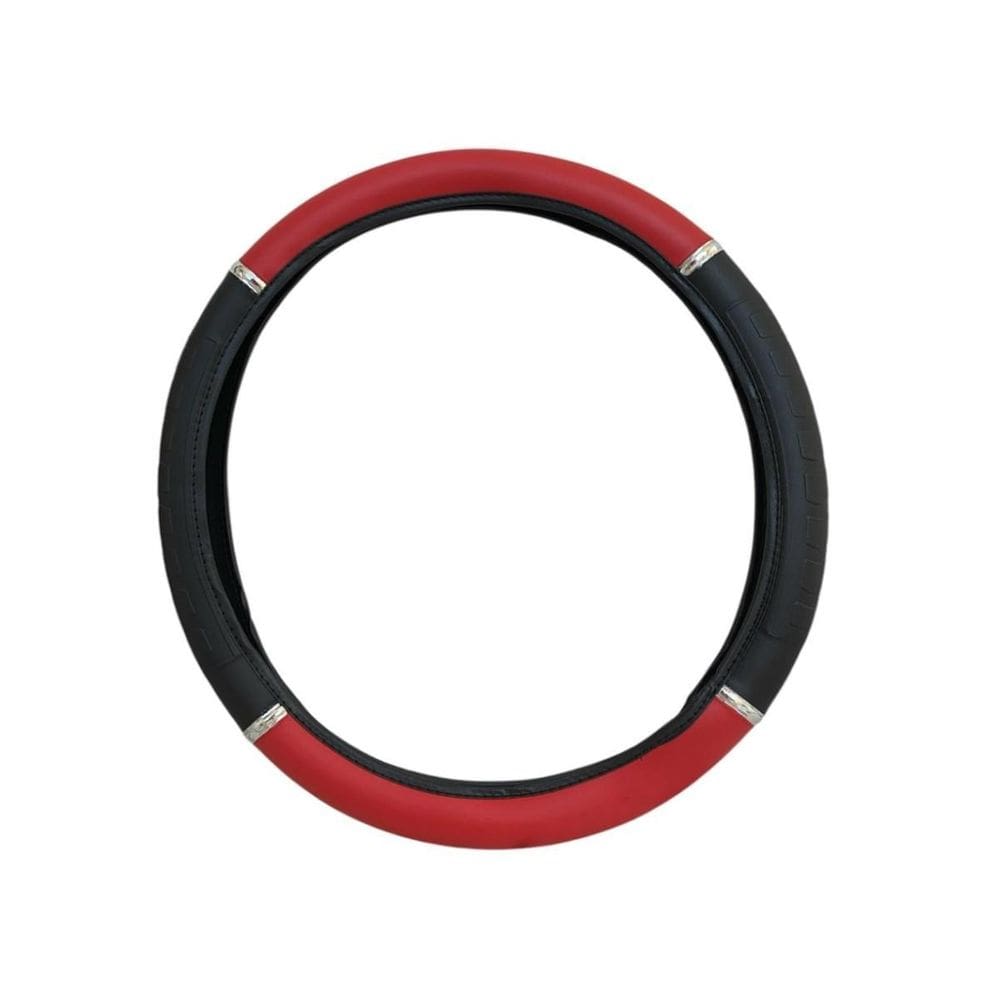 Capa De Volante Universal Preta / 2 Cores Com Anel Cromado