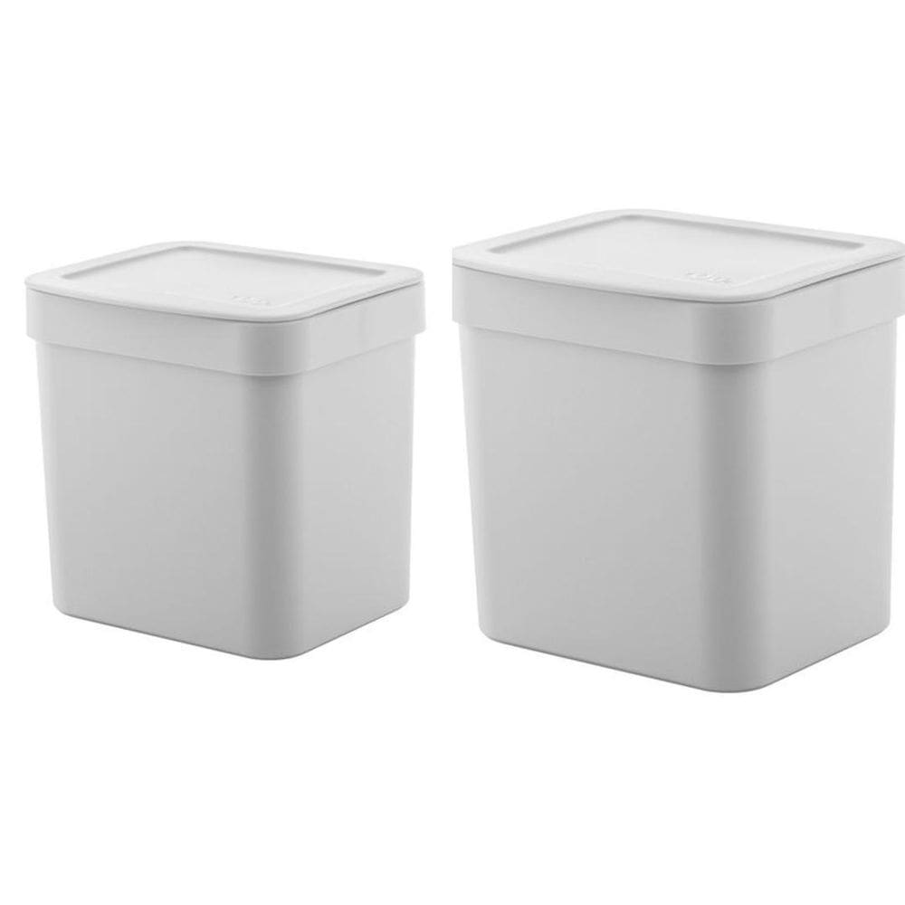 Kit 2 Peças Lixeiras 4,7L E 2,5L Para Bancada Ou - Branco