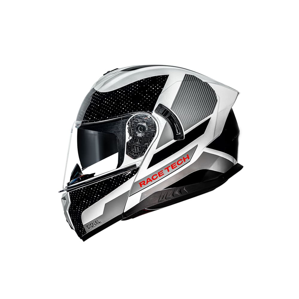 Capacete Race Tech Signal Gear Matte Black / White (56/S)