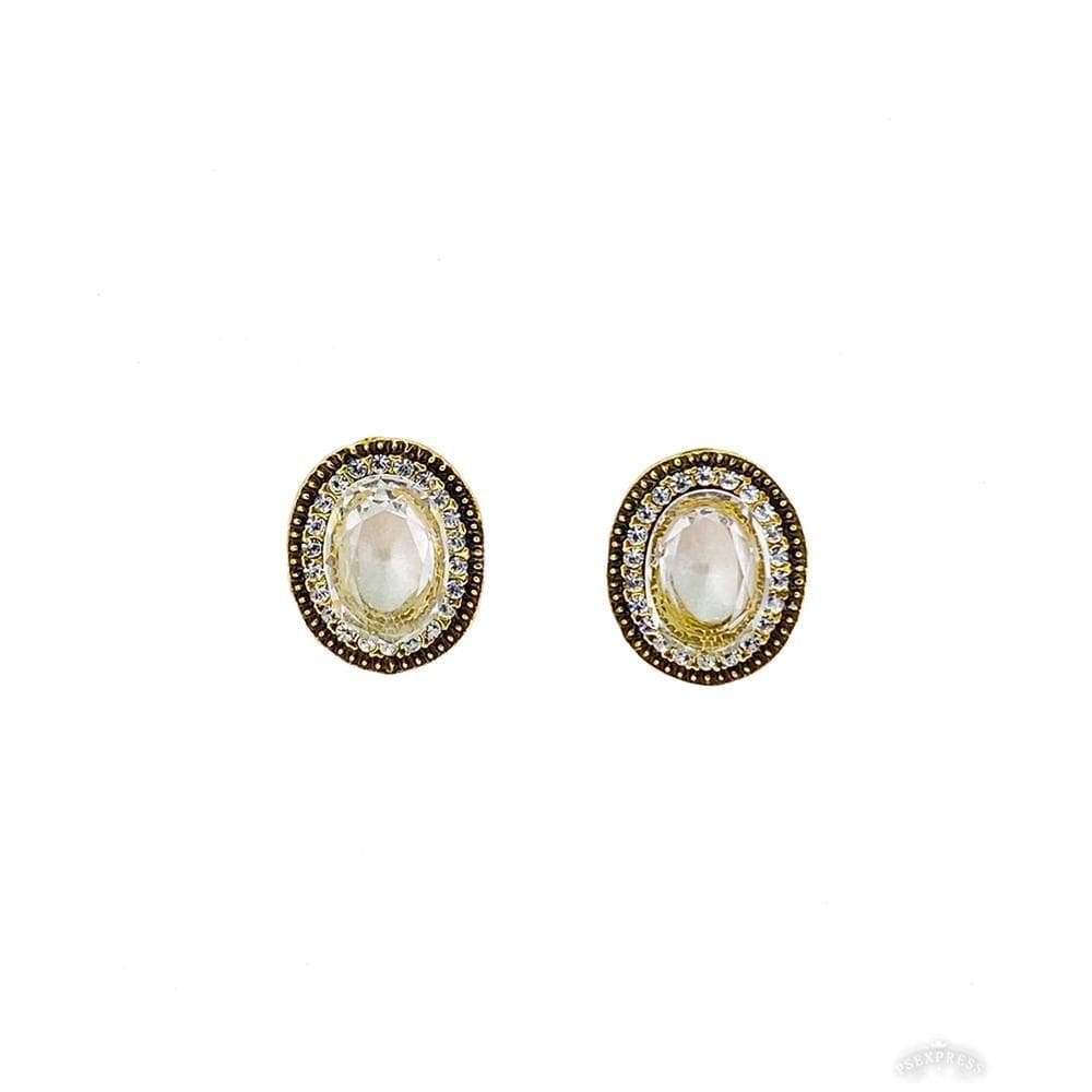 Brinco Armazem RR Bijoux Swarovski Dourado 2,5cm