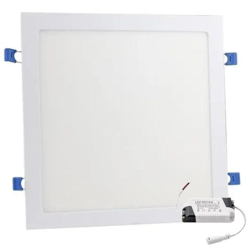 Plafon Painel Led 25W 24W Embutir Quadrado - Branco Quente