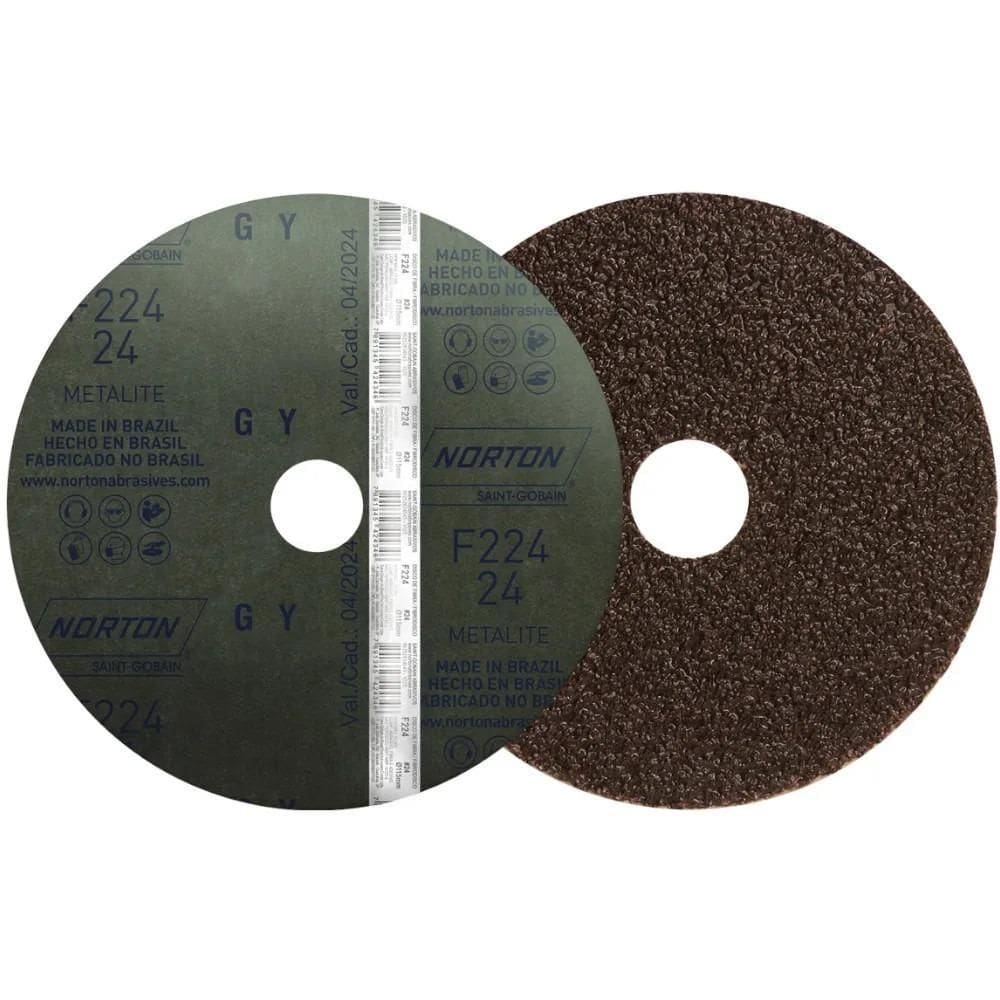 Disco De Lixa De Fibra 115 X 22,23 Mm - Metalite F227 Norton