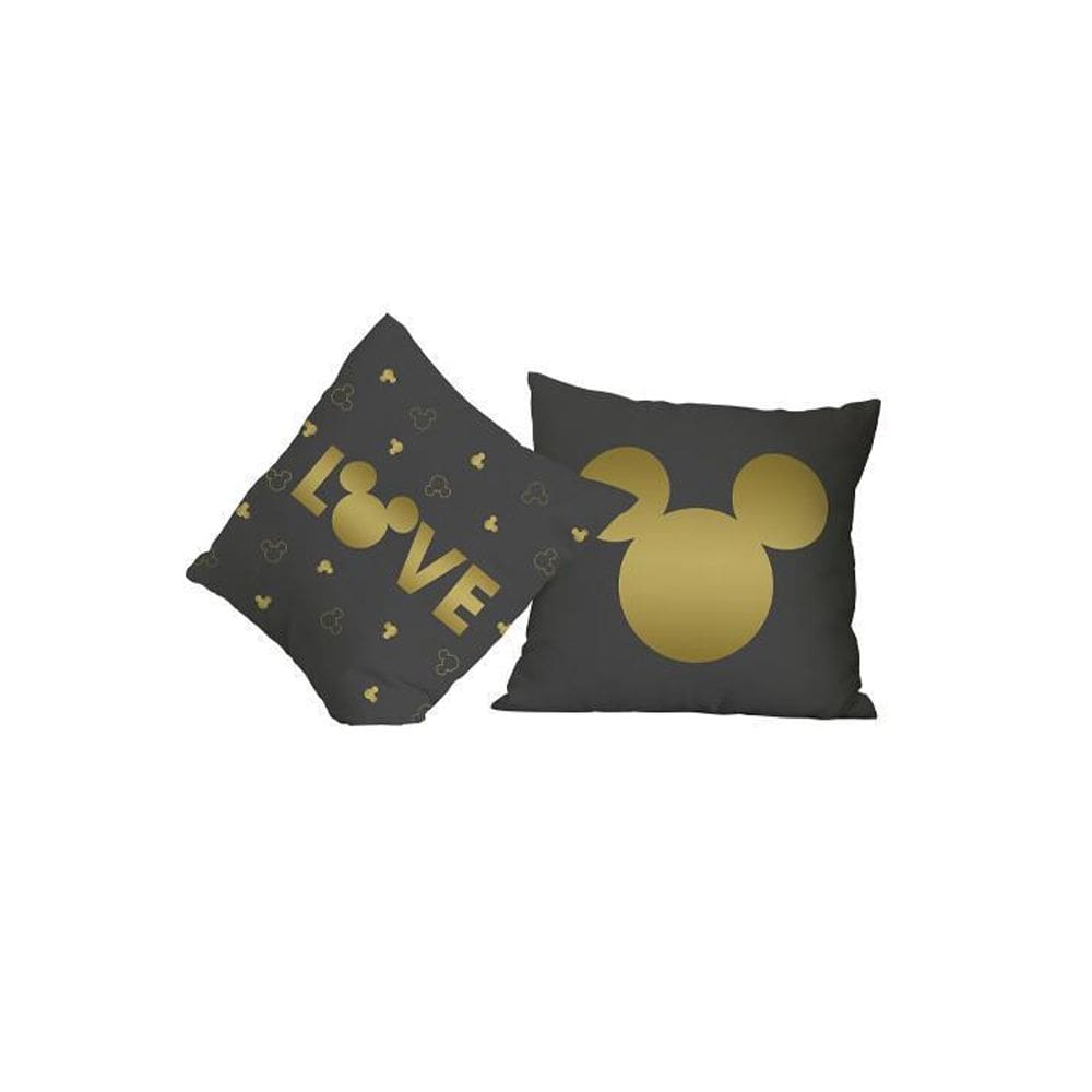 Almofada Flanela 40X40 Portallar Disney Mickey Gold