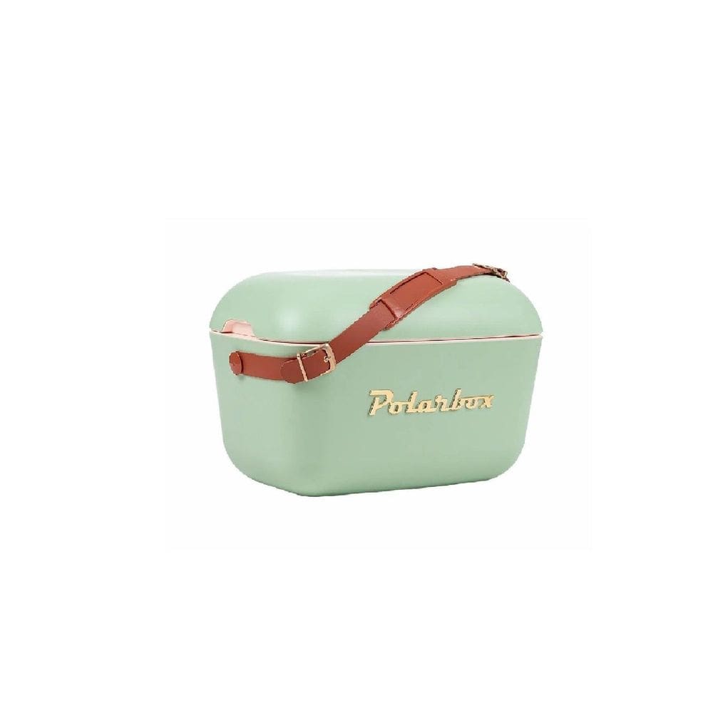 Bolsa Térmica Cooler Retrô Com Alça Em Couro 12 Litros Verde