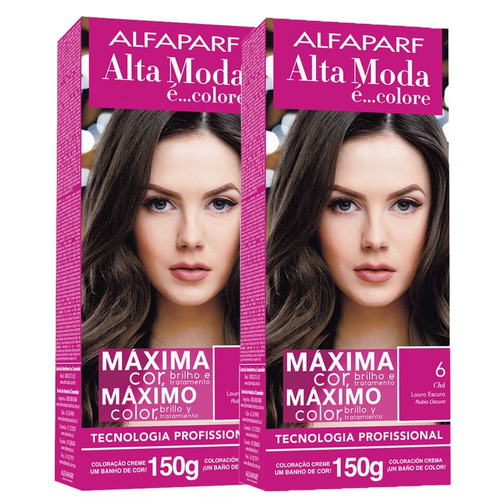 Kit 2X Tintura Creme Altamoda Alfaparf Chá 6