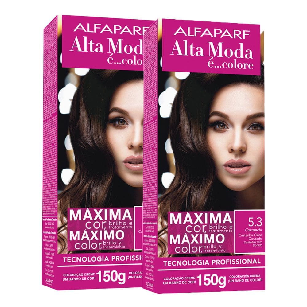 Kit 2X Tintura Creme Altamoda Alfaparf Caramelo 5.3